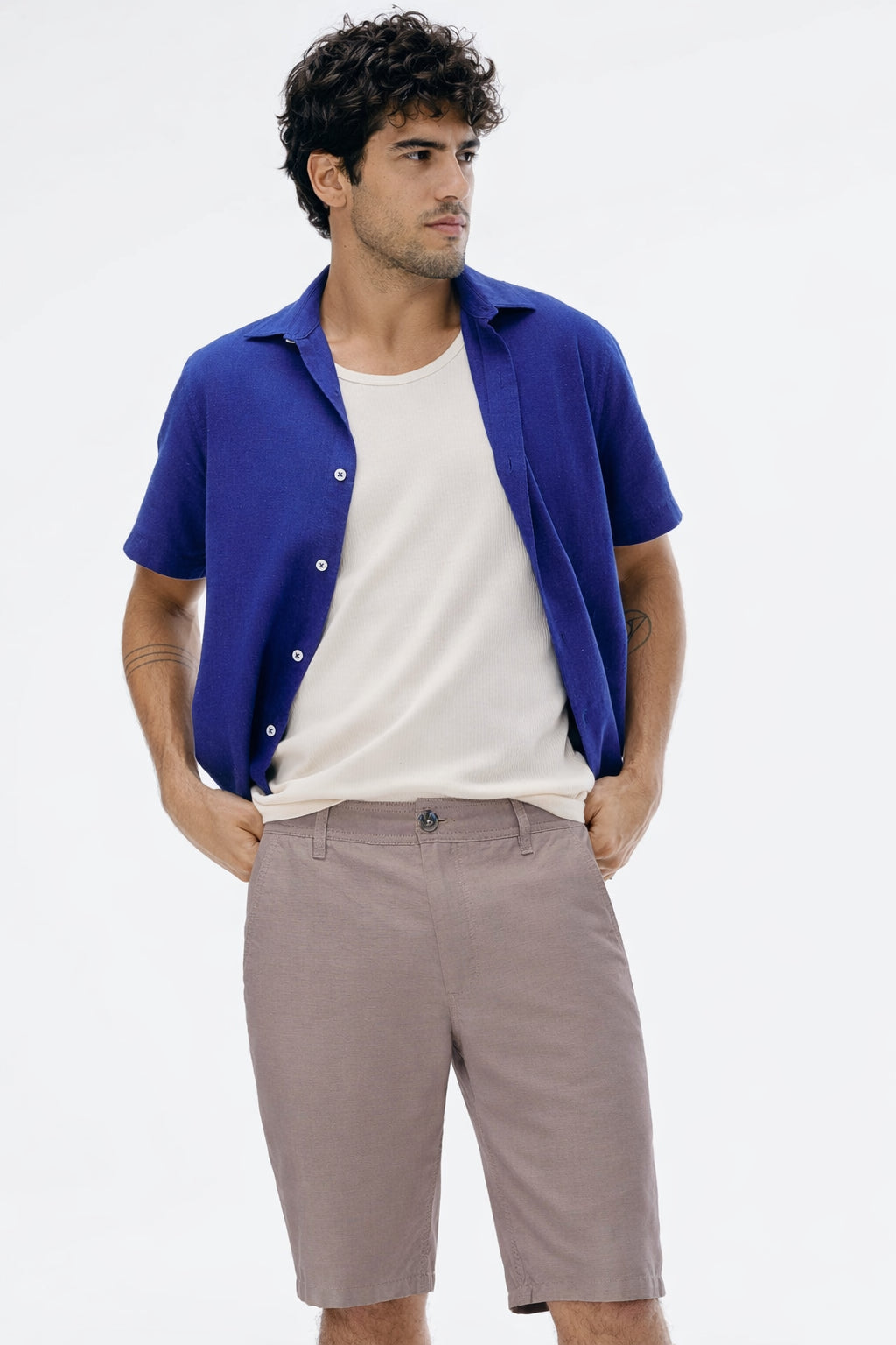 Bermuda Masculina Em Sarja Chino