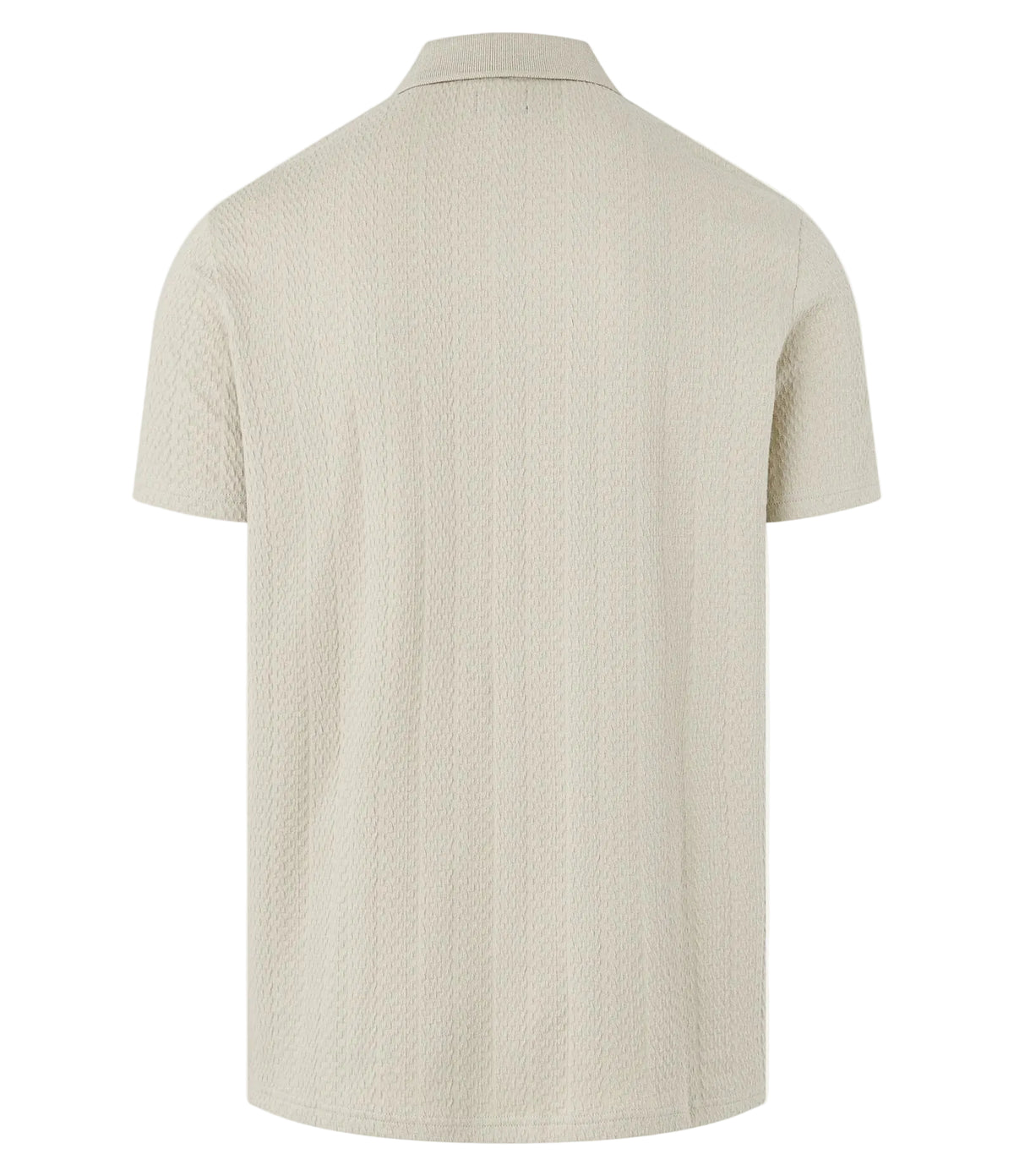 Camisa Polo Regular com Textura Trançada Bege