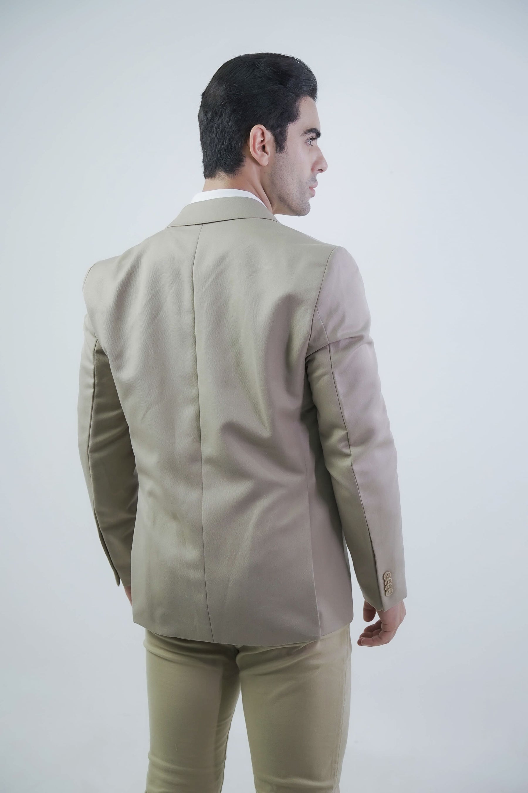 Blazer Slim Masculino Bege em Poliviscose | Habitat