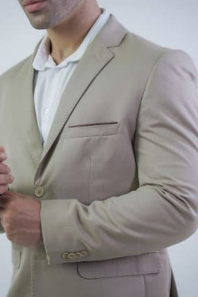 Blazer Slim Masculino Bege em Poliviscose | Habitat