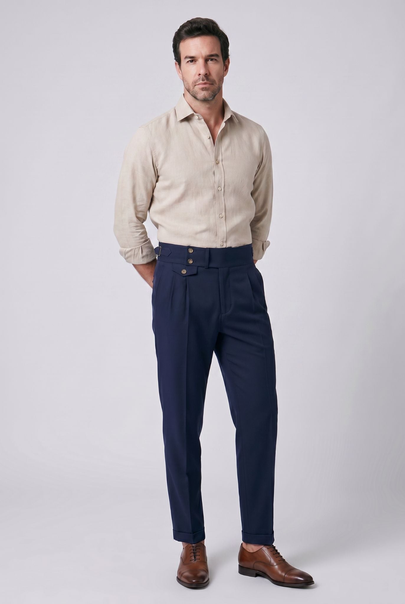 Calça de Alfaiataria Masculina Azul Marinho Vicenza