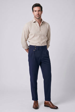 Calça de Alfaiataria Masculina Azul Marinho Vicenza
