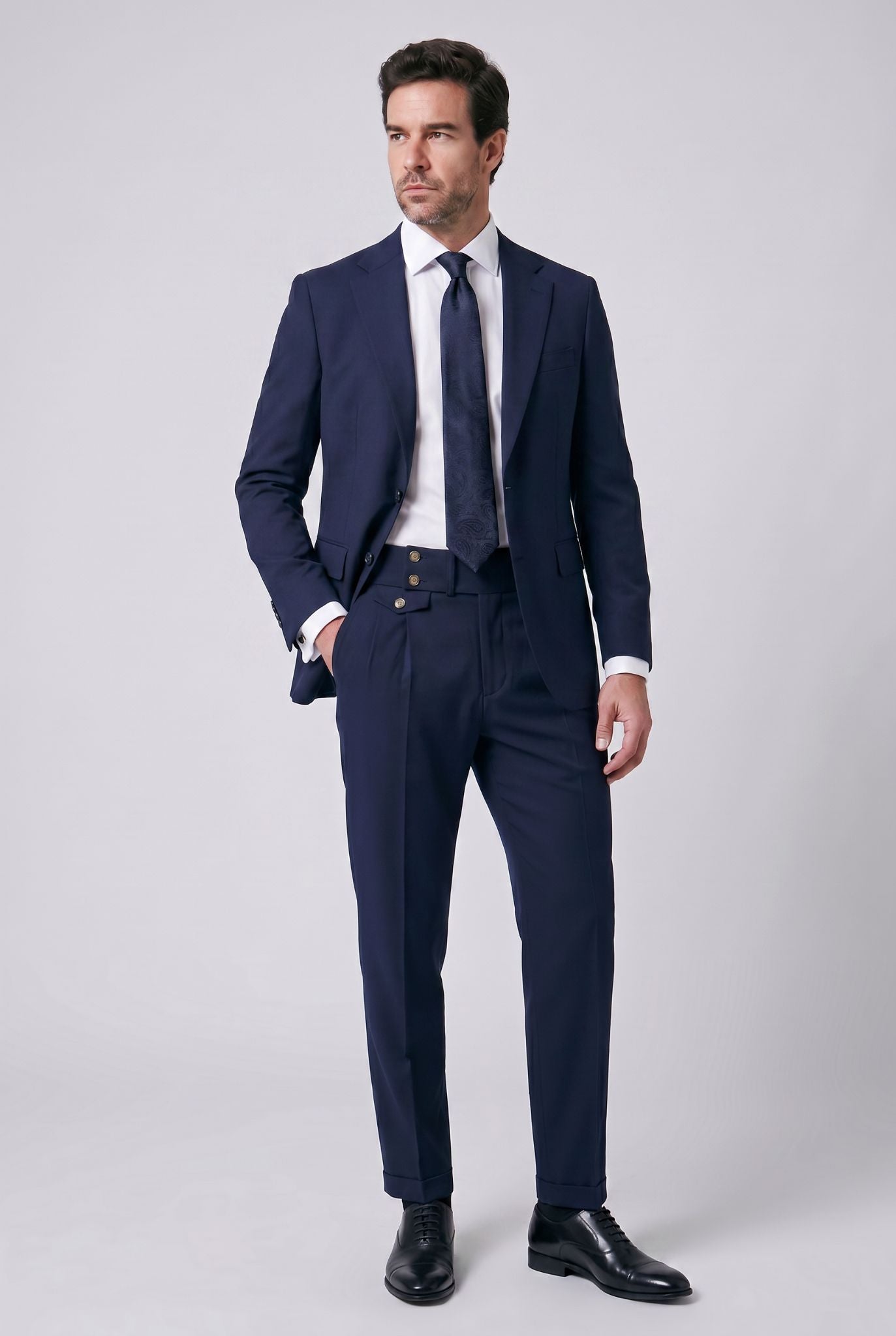 Calça de Alfaiataria Masculina Azul Marinho Vicenza