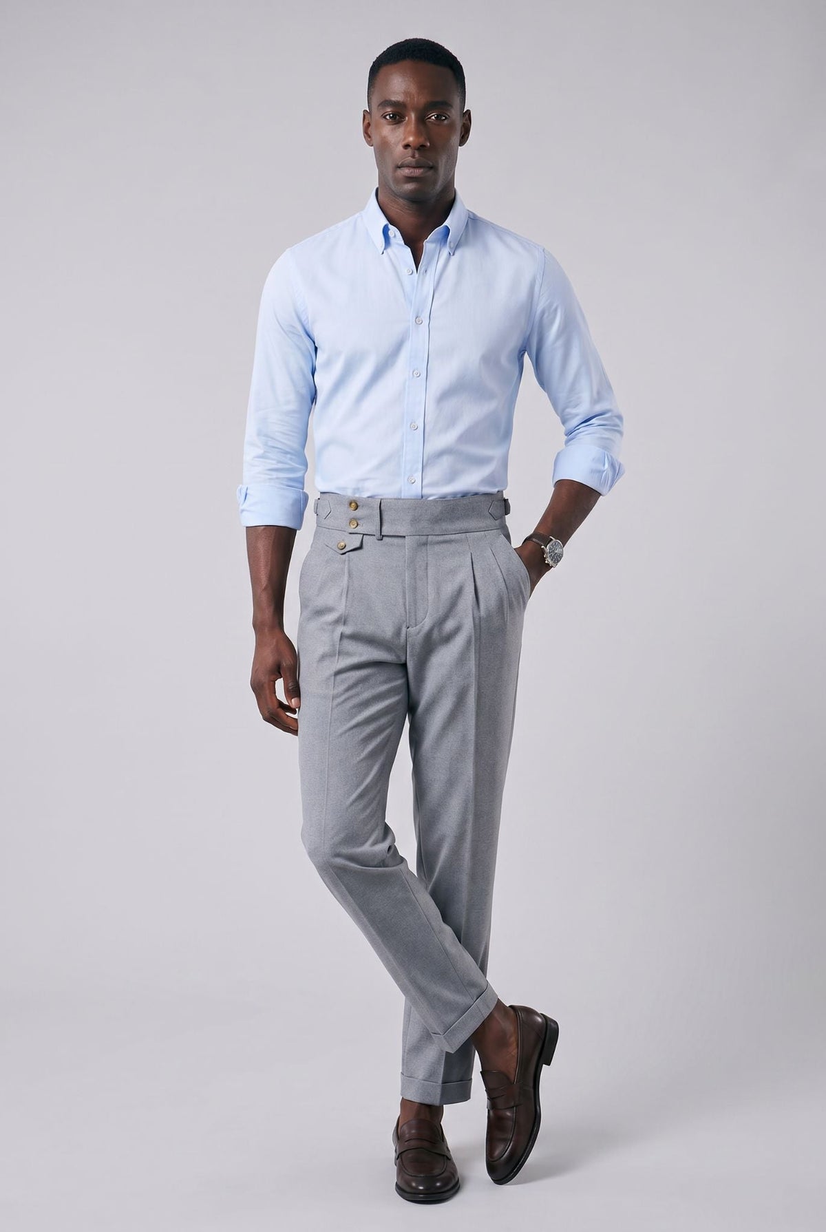 Calça de Alfaiataria Masculina Cinza Montreux