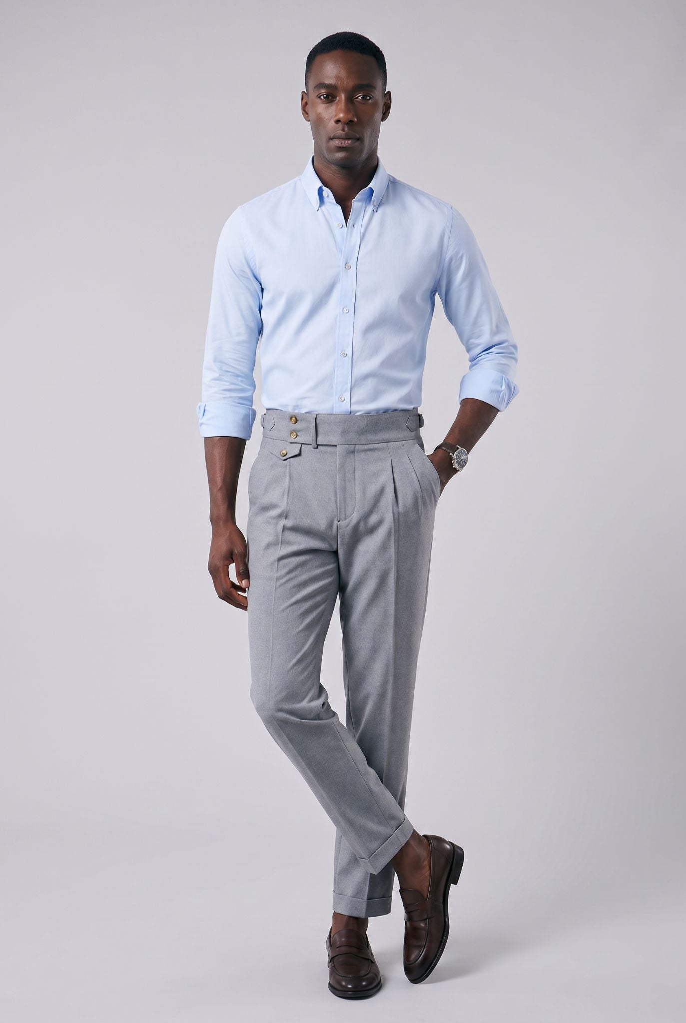 Calça de Alfaiataria Masculina Cinza Montreux