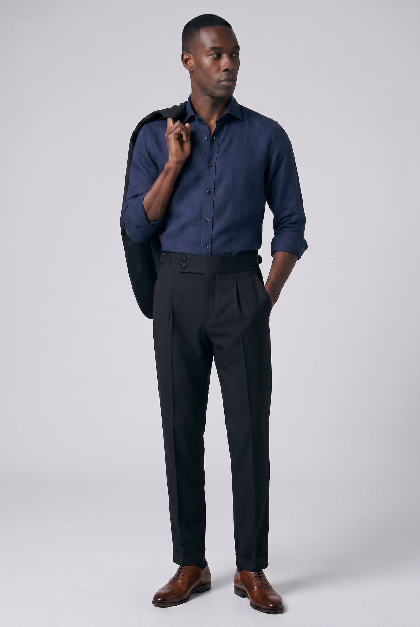 Calça de Alfaiataria Masculina Preta Bellagio