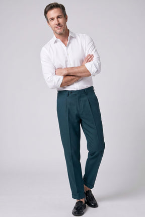 Calça de Alfaiataria Masculina Verde Musgo Ravello