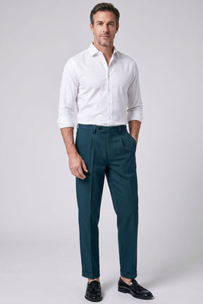 Calça de Alfaiataria Masculina Verde Musgo Ravello