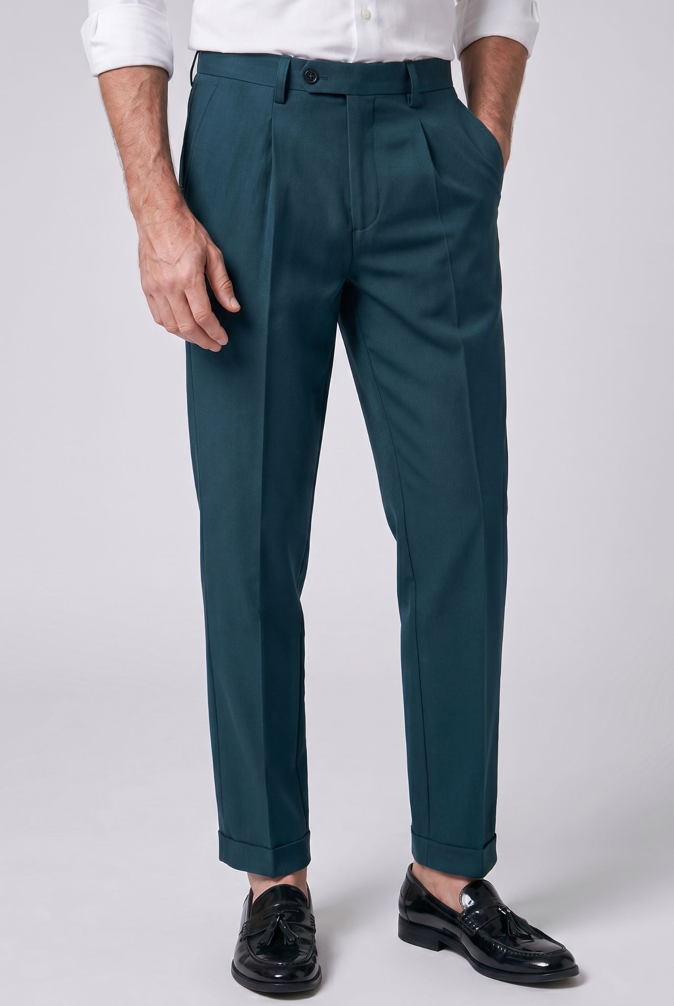 Calça de Alfaiataria Masculina Verde Musgo Ravello