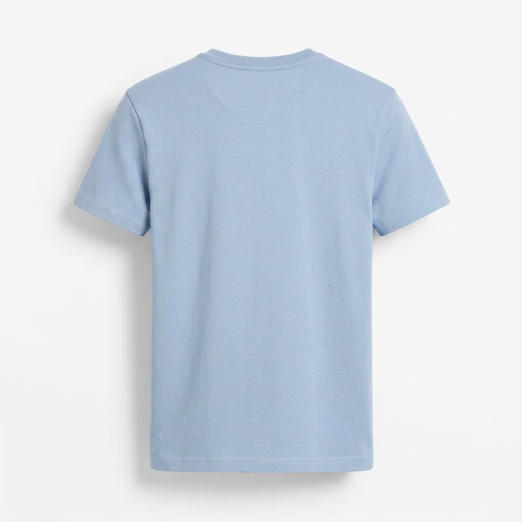 Camiseta Masculina Azul Estilo Casual Minimalista
