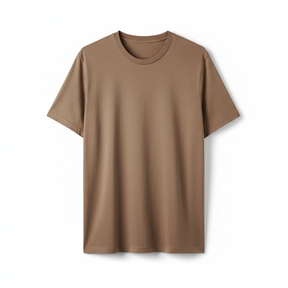 Camiseta Masculina Marrom Manga Curta Simples