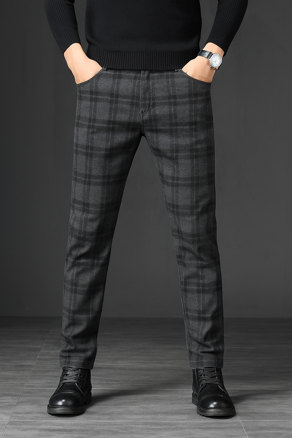 Calça Slim-Fit Xadrez
