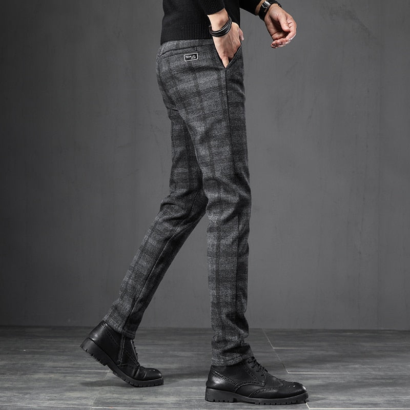 Calça de Alfaiataria Masculina Xadrez Kensington