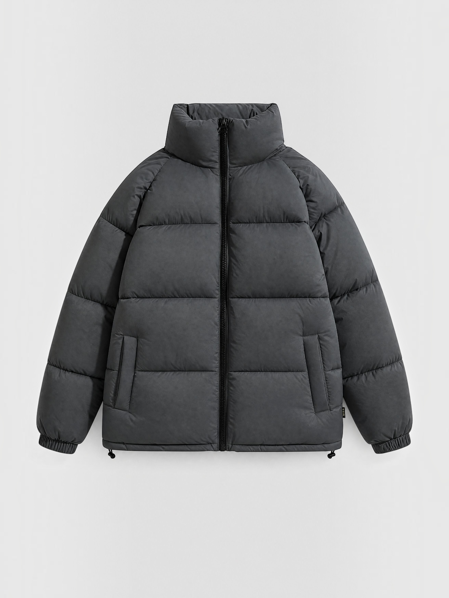 Jaqueta Puffer Masculina Térmica Aspen Habitat Masculino cinza escuro com gola alta e zíper frontal