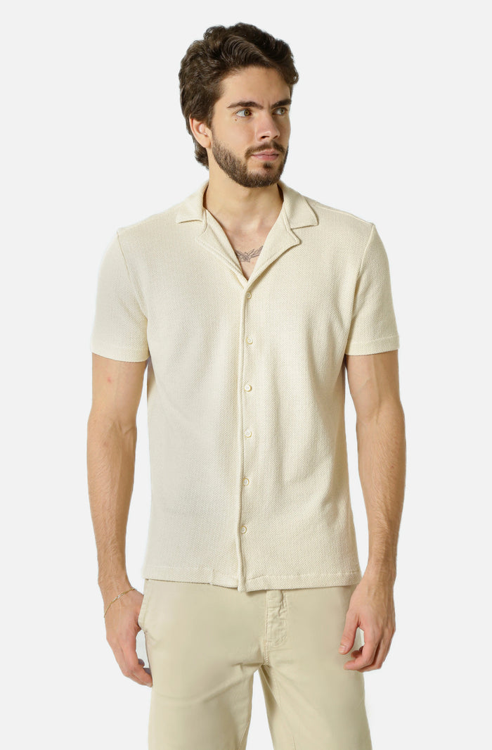 Camisa Manga Curta Gola Esporte Texturizada - Habitat