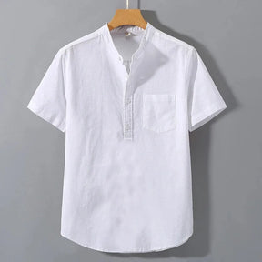 Camisa Casual Linho - Gola Alta