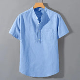 Camisa Casual Linho - Gola Alta