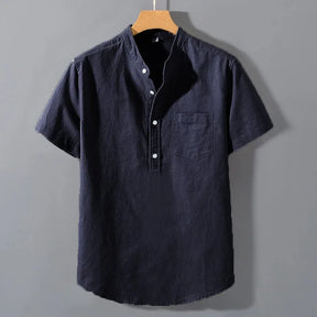 Camisa Casual Linho - Gola Alta