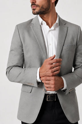 Blazer Slim Masculino Cinza em Poliviscose | Habitat