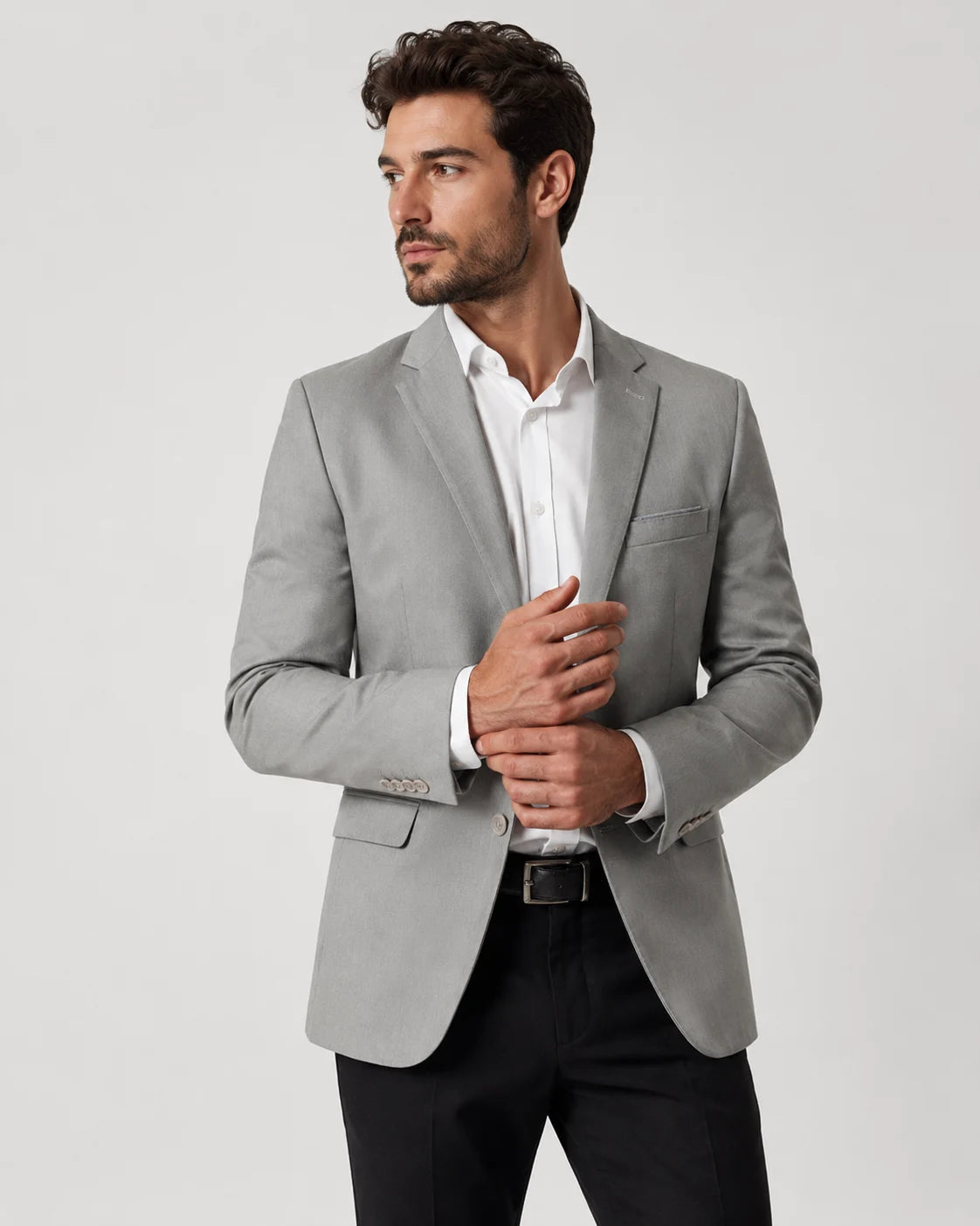 Blazer Slim Masculino Cinza em Poliviscose | Habitat