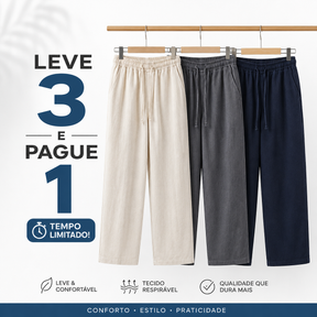 KIT 3 CALÇAS DE LINHO