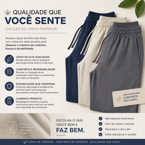 KIT 3 CALÇAS DE LINHO