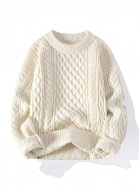 Suéter Habitat Masculino Ariezzo off-white em tricô com textura de tranças e modelagem solta casual